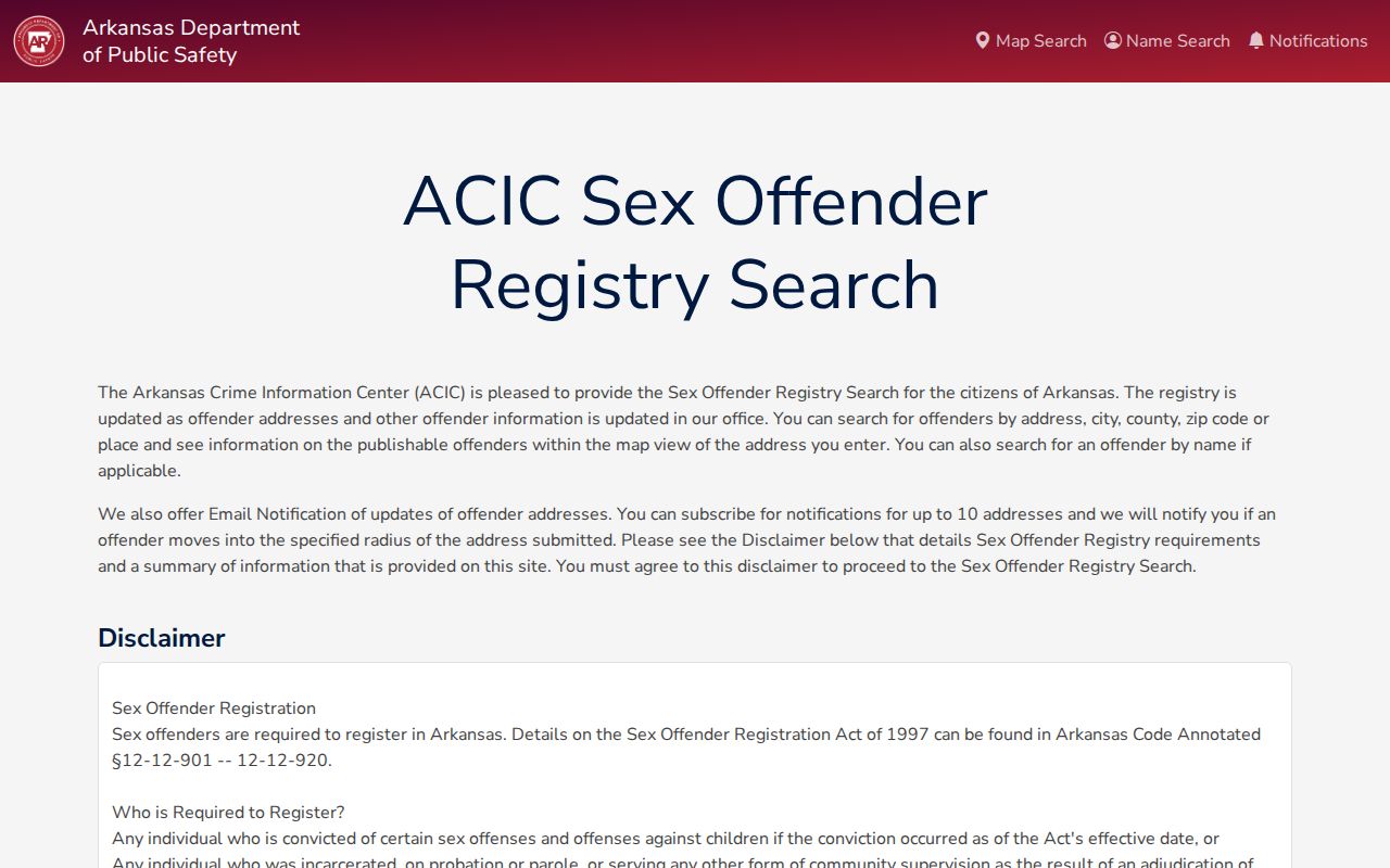Columbia County sex offender lookup Arkansas registry search